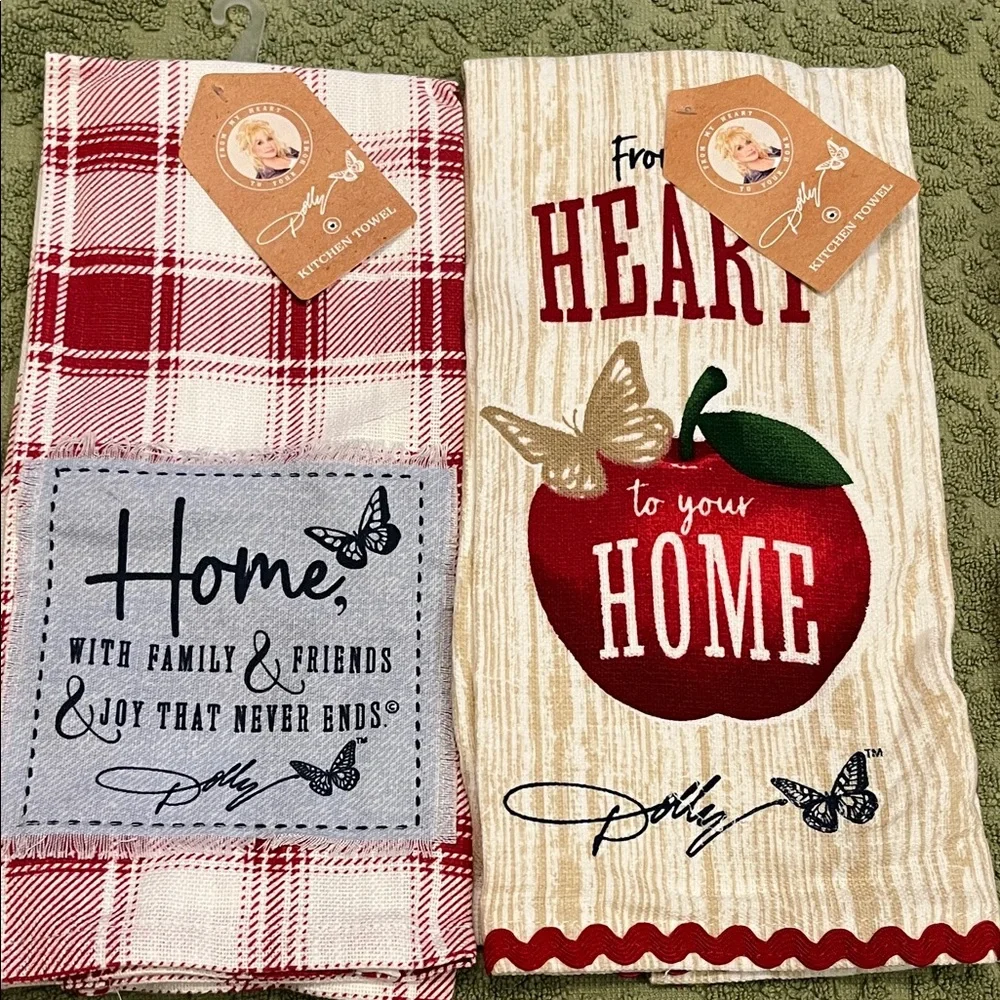 Dolly Parton AppleThemed Kitchen Set Towel Decor Candle Sponges Trivet Potholder